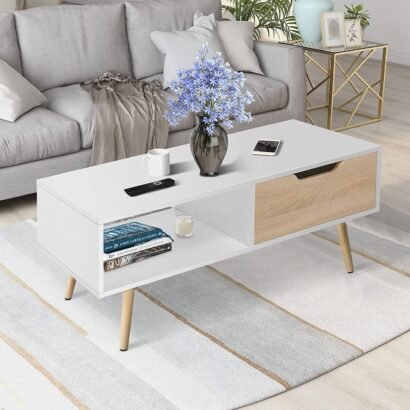 طاولة قهوة خشب MDF - 120x60 سم - تصميم عصري | كود SKU: CT12