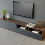ترابيزة تلفزيون خشب MDF رمادي داكن وبني - مقاس 180x40x40 سم - SKU: TVT5