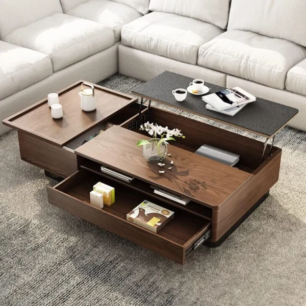 طاولة قهوة خشبية بتصميم أنيق - مقاس 130x70x40 سم - SKU: TCV1