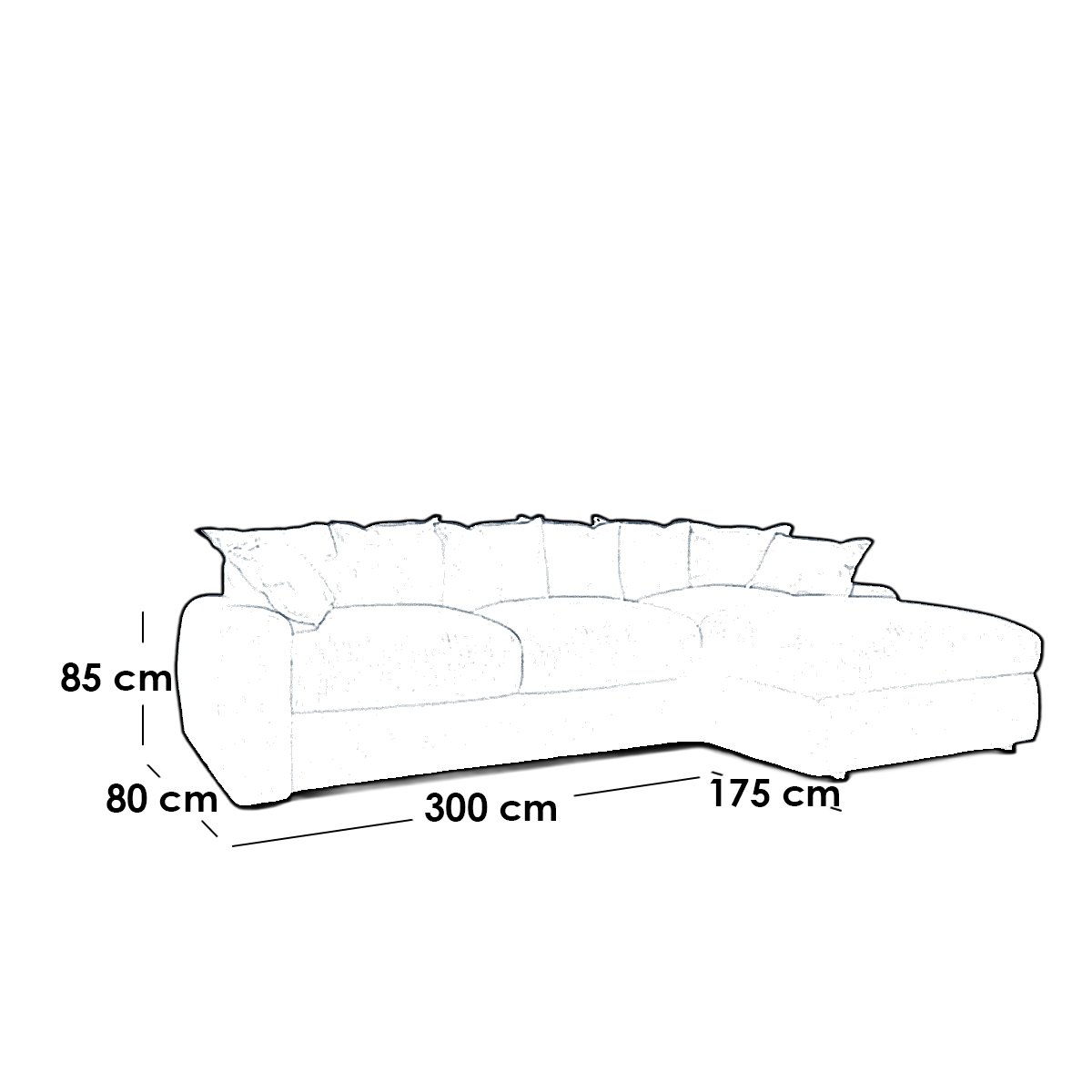 ركنة خشب زان مودرن مقاس 300 سم × 175 سم – قماش كتان لون أزرق